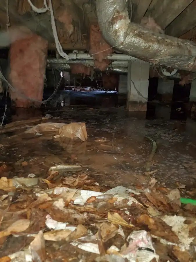 Crawl space flood assessment for Commercial Water Damage Restoration in West Manchester